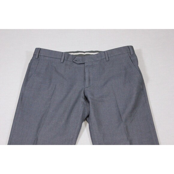 Giorgio Armani Pants Mens Blue Small Checked Wool Dress Trousers 38" X 32" - Picture 2 of 10